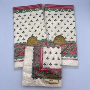 Vintage New Sealed Hallmark Christmas Holly 2 Pk Paper Tablecloths & Napkins
